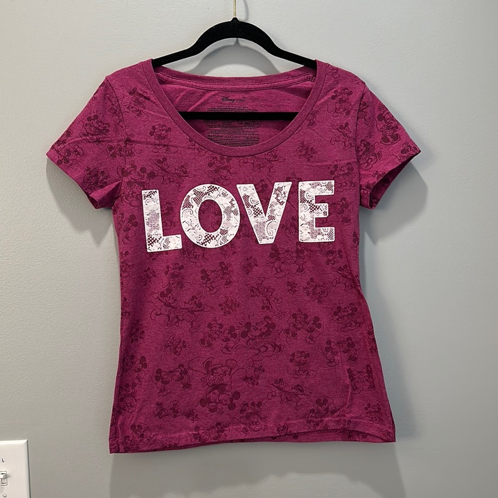Ladies Disney Mickey and Minnie Tee Shirt Sz L